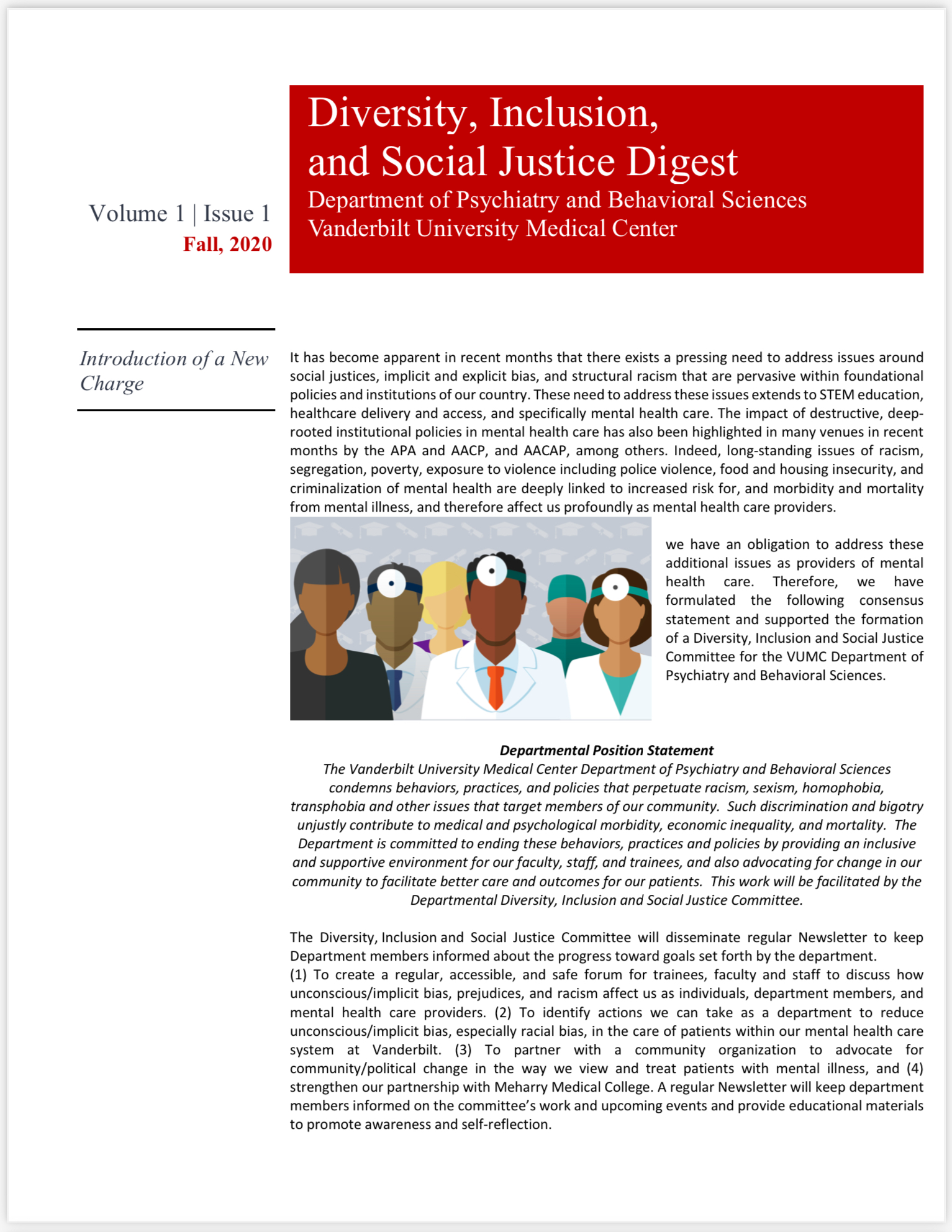 Inaugural Diversity Inclusion And Social Justice Newsletter